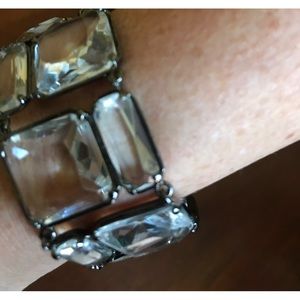 J Crew Bracelet. Large clear stones accented with smaller clear rectangle stones